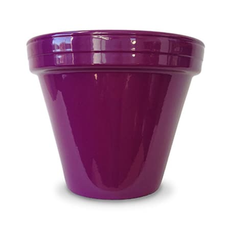 Balcony Beyond 4.5 x 3.75 in. Powder Coated Ceramic Standard Flower Pot, Violet, 16PK BA1635331